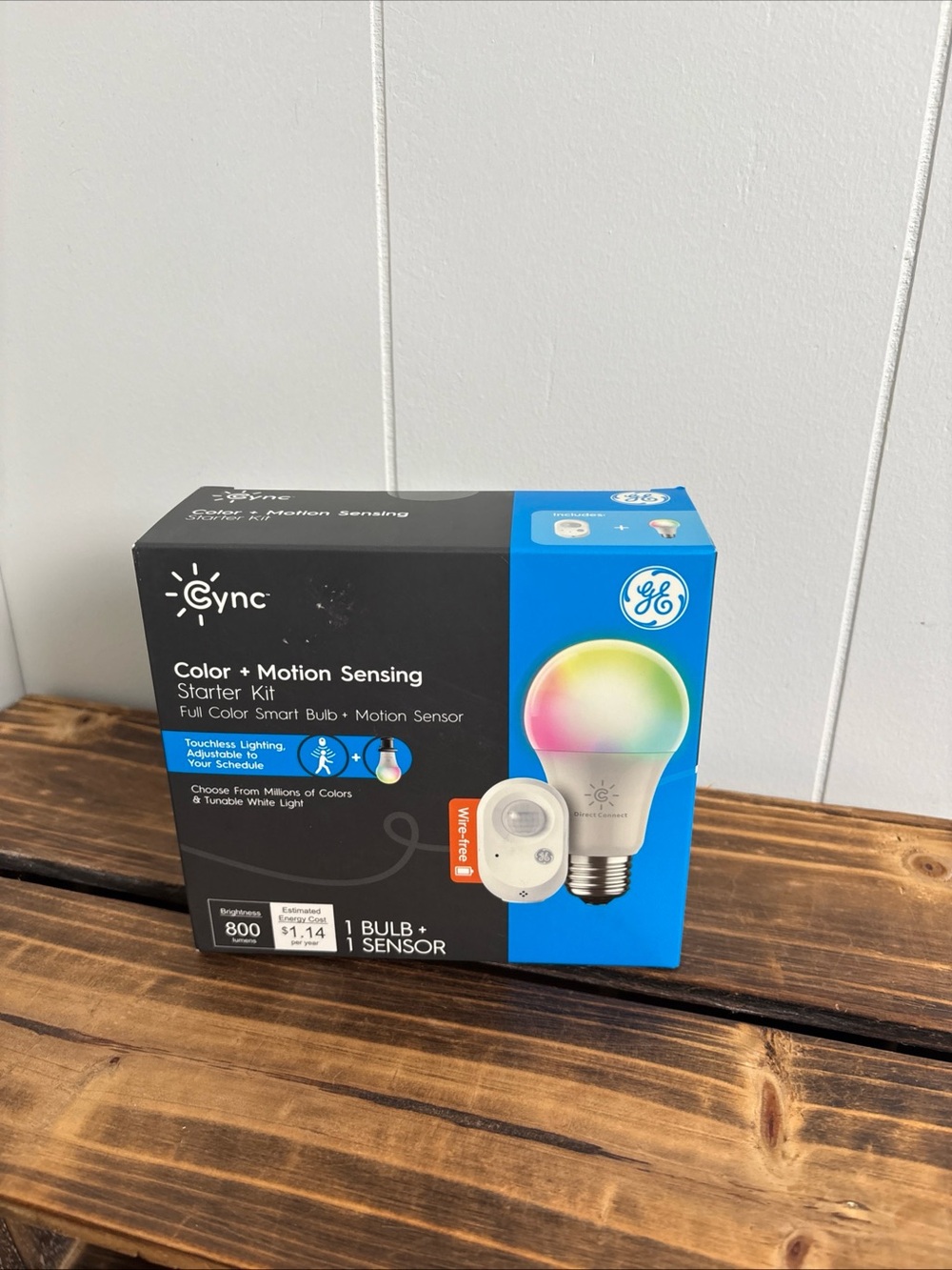 Cync GE Motion Sensing Starter Kit Smart Multi Color Bulb & Motion Sensor Sealed